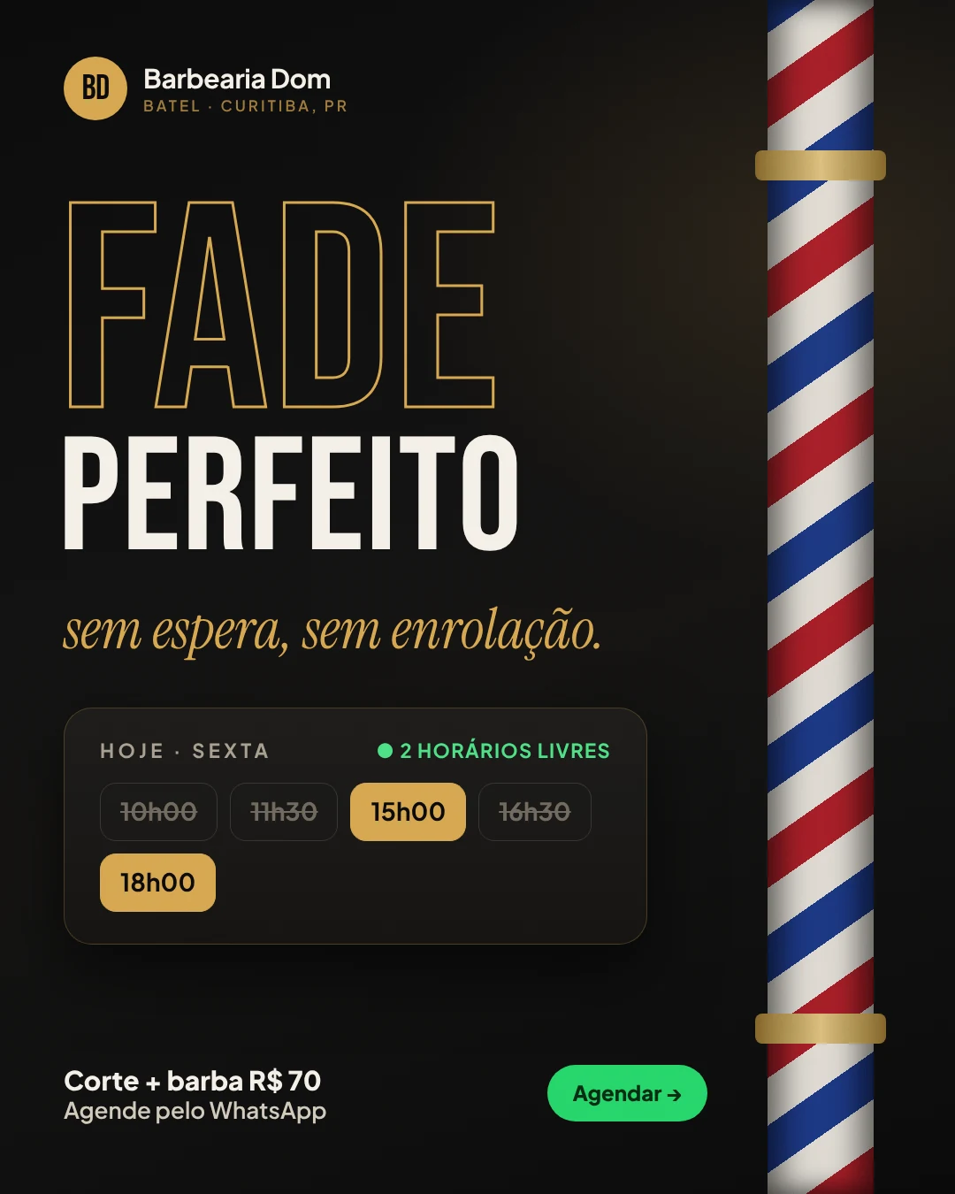 Barbearia: Fade perfeito, agenda cheia